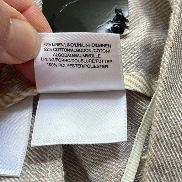 NWT Jones New York Wide Leg Linen Womens Pants sz 12 Gray Lagenlook Mid Rise - Picture 5 of 9